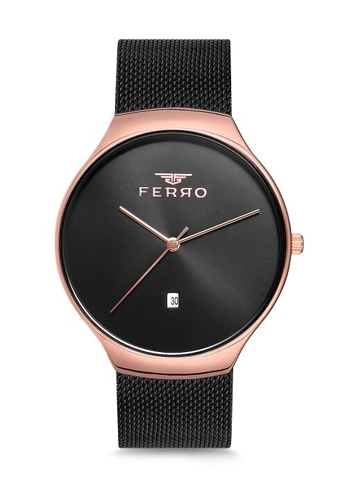 Ferro 40 mm Siyah Hasır Kordon Erkek Kol Saati F1989C-941-R F1989C-941-R