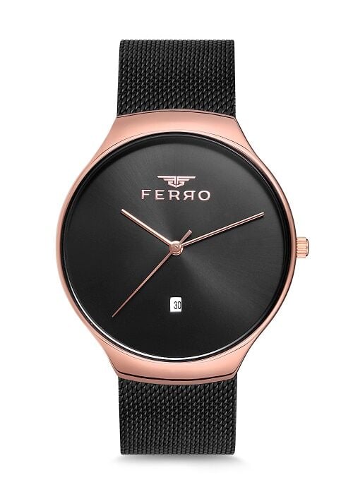 Ferro 40 mm Siyah Hasır Kordon Erkek Kol Saati F1989C-941-R F1989C-941-R