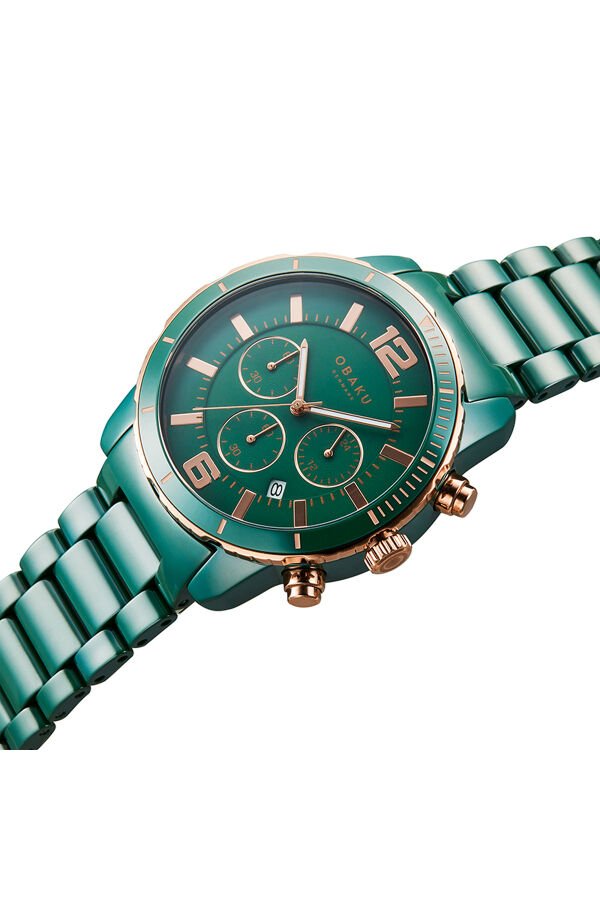 Obaku Denmark V278GCEECE Quartz Seramik Yeşil Safir Cam 43 mm Erkek Kol Saati