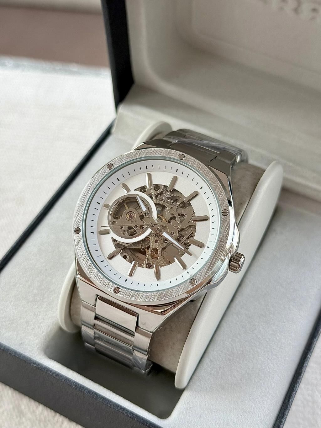 Ferro Otomatik Çelik Gri 44 mm Erkek Kol Saati