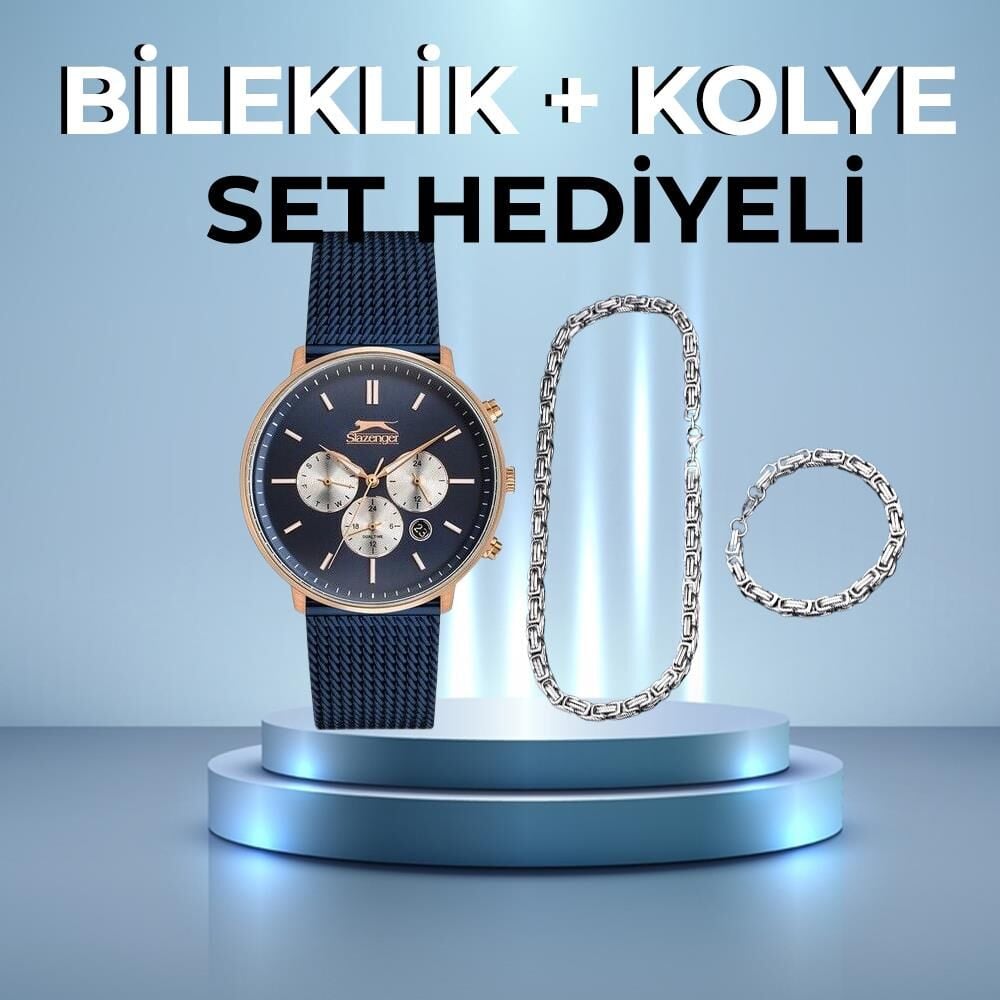 Slazenger Sl.09.1832.2.02 43 mm Lacivert Hasır Kordonlu Erkek Kol Saati AYNI GÜN KARGO