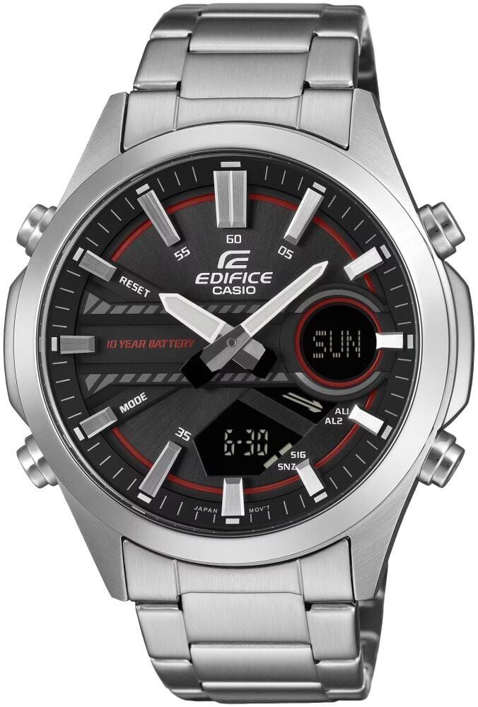Casio EFV-C120D-1A4DF Edifice Quatz Çelik Gri Siyah Kadran 10 ATM 46 mm Erkek Kol Saati