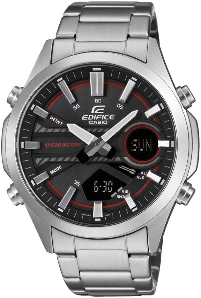 Casio EFV-C120D-1A4DF Edifice Quatz Çelik Gri Siyah Kadran 10 ATM 46 mm Erkek Kol Saati