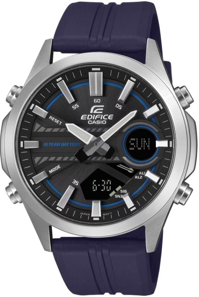 Casio EFV-C120P-1A2DF Edifice Quartz Silikon Kordon Lacivert 10 ATM 45 mm Erkek Kol Saati