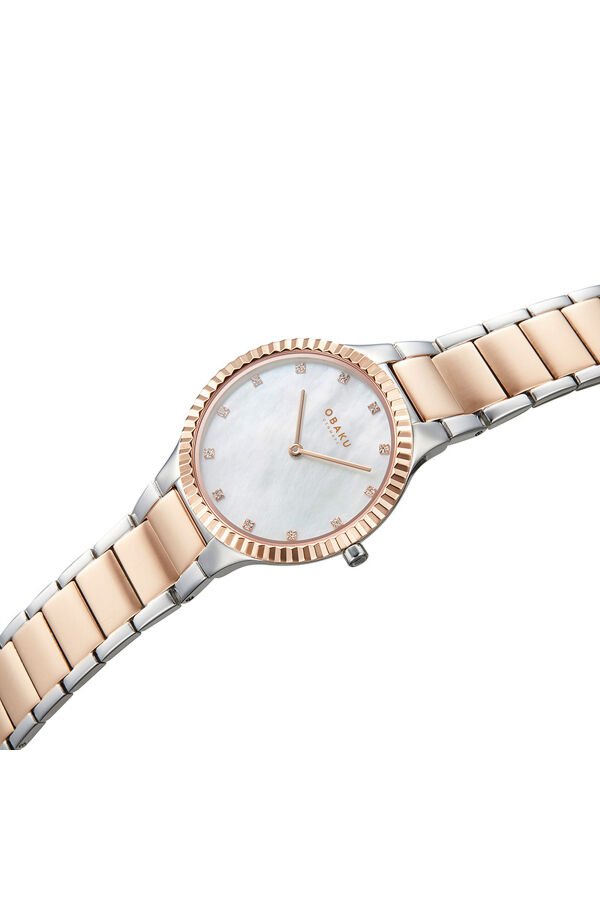 Obaku Denmark V292LXZWSH Quartz Çelik Rose/Gri Sedef Kadran 31 mm Kadın Kol Saati