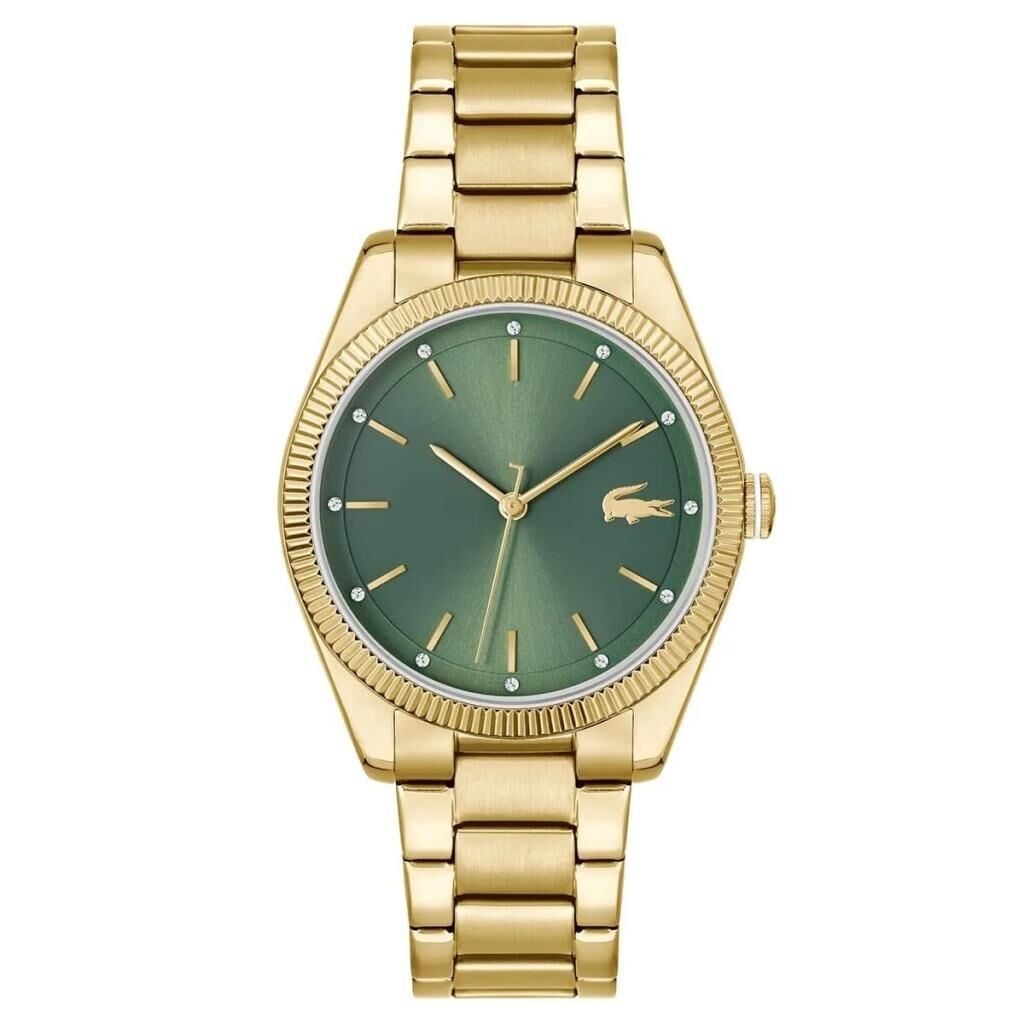 Lacoste 2001403 Quartz Çelik Altın Rengi Yeşil Kadran 36 mm Kadın Kol Saati