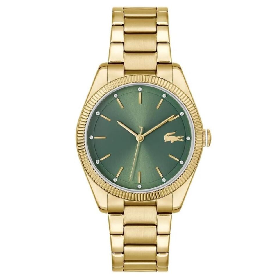 Lacoste 2001403 Quartz Çelik Altın Rengi Yeşil Kadran 36 mm Kadın Kol Saati