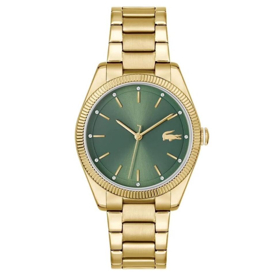 Lacoste 2001403 Quartz Çelik Altın Rengi Yeşil Kadran 36 mm Kadın Kol Saati
