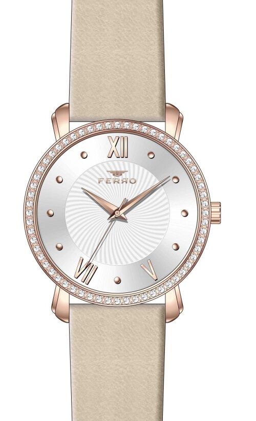 Ferro 35 mm Pudra Deri Kordon Kadın Kol Saati FL21264B-S2 FL21264B-S2