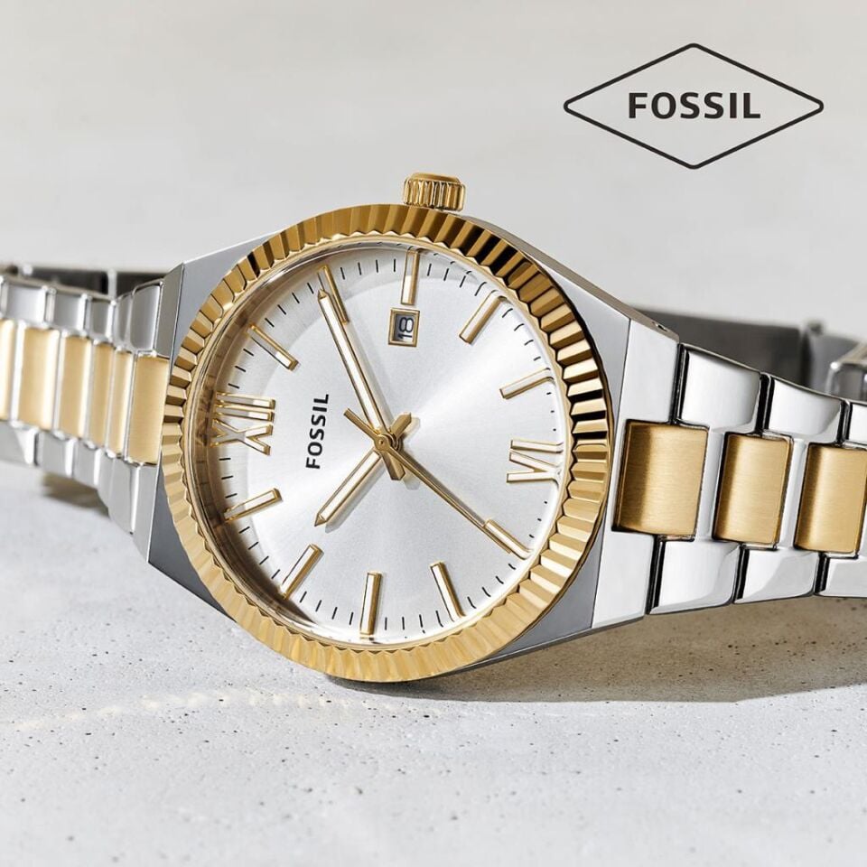 Fossil FES5259 Çelik Altın/Metalik Gri 38 mm Kadın Kol Saati