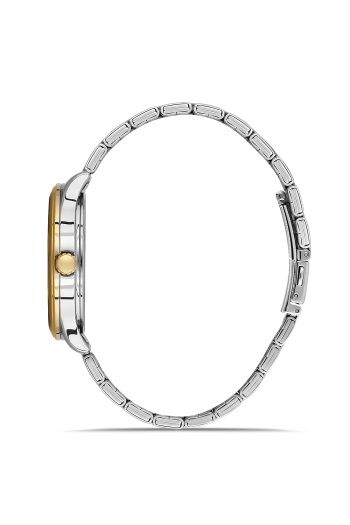 Ferro Sarı ve Gümüş Çelik Kordon Erkek Kol Saati F11561A-D 3ATM Su Geçirmez 2 Yıl Garantili