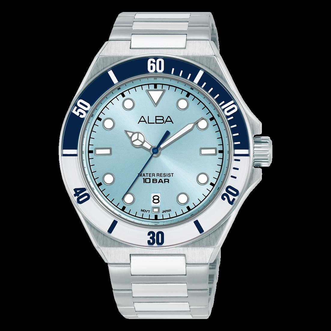 Alba AS9W11X1 Quartz Çelik Gri Mavi Kadran 10 ATM 42 mm Erkek Kol Saati