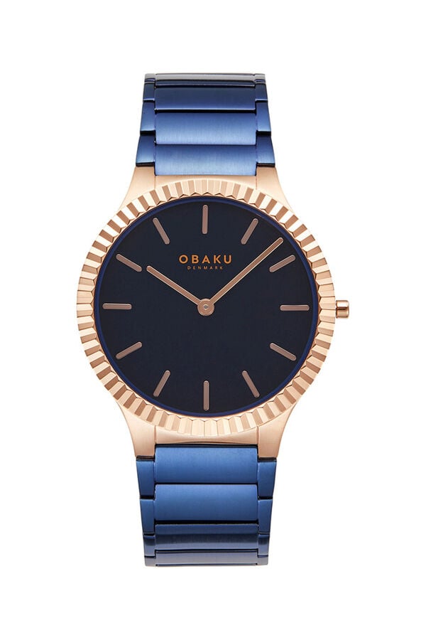 Obaku Denmark V292GXVLSL Quartz Çelik Mavi Lacivert Kadran 40 mm Erkek Kol Saati