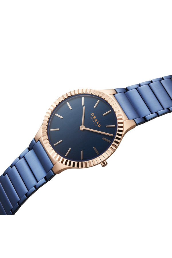 Obaku Denmark V292GXVLSL Quartz Çelik Mavi Lacivert Kadran 40 mm Erkek Kol Saati