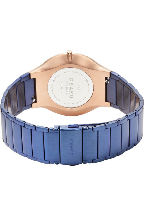 Obaku Denmark V292GXVLSL Quartz Çelik Mavi Lacivert Kadran 40 mm Erkek Kol Saati