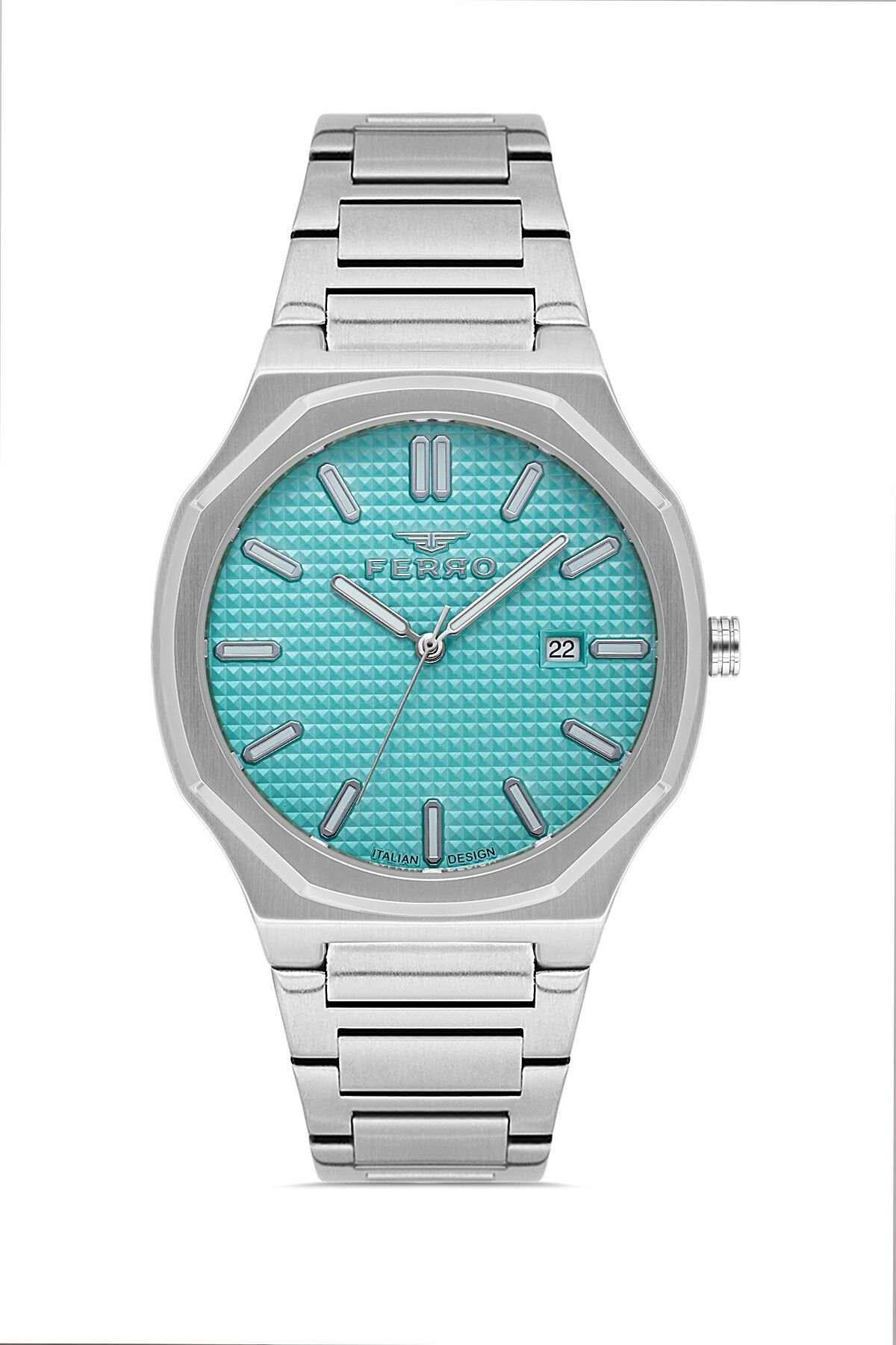 Ferro Gümüş Çelik Kordon Erkek Kol Saati FM40151A-A15 Tüm Fonksiyonlar Aktif 3 ATM Su Geçirmez