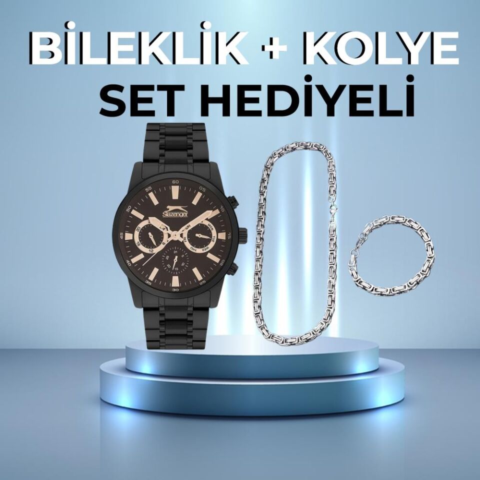 Slazenger Sl.09.1881.2.04 45 mm Siyah Çelik Erkek Kol Saati AYNI GÜN KARGO