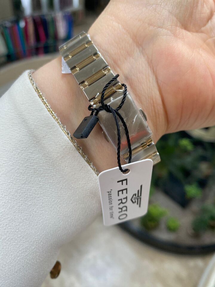 Ferro FL40114A-D Quartz Çelik Gold Gri 32 mm Kadın Kol Saati