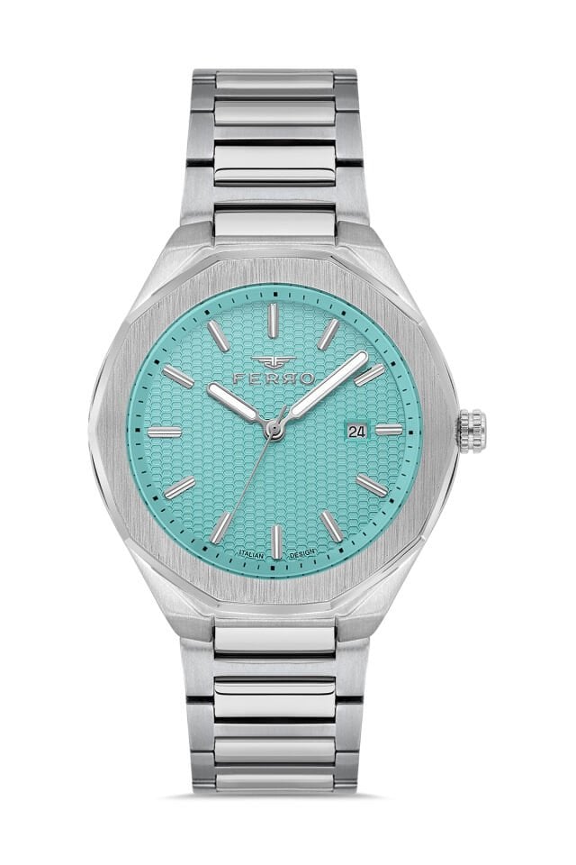 Ferro Gümüş Çelik Kordon Erkek Kol Saati F11535A-A15 3ATM Su Geçirmez 2 Yıl Garantili HediyePaketli