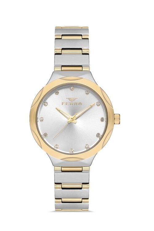 Ferro FL40114A-D Quartz Çelik Gold Gri 32 mm Kadın Kol Saati