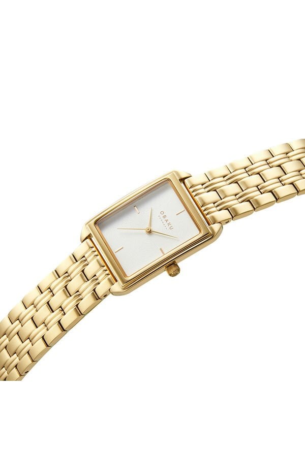 Obaku Denmark V293LXGISG Quartz Çelik Altın Rengi Beyaz Kadran 24 mm Kadın Kol Saati