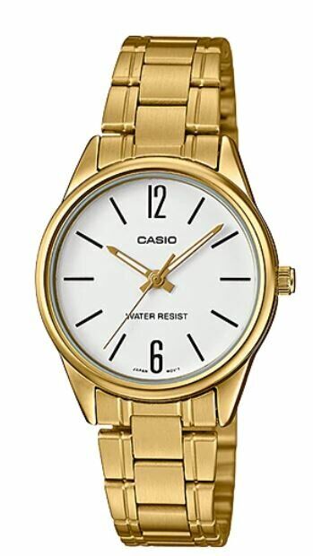 Casio LTP-V005G-7BUDF Quartz Çelik Altın Rengi Beyaz Kadran 28 mm Kadın Kol Saati