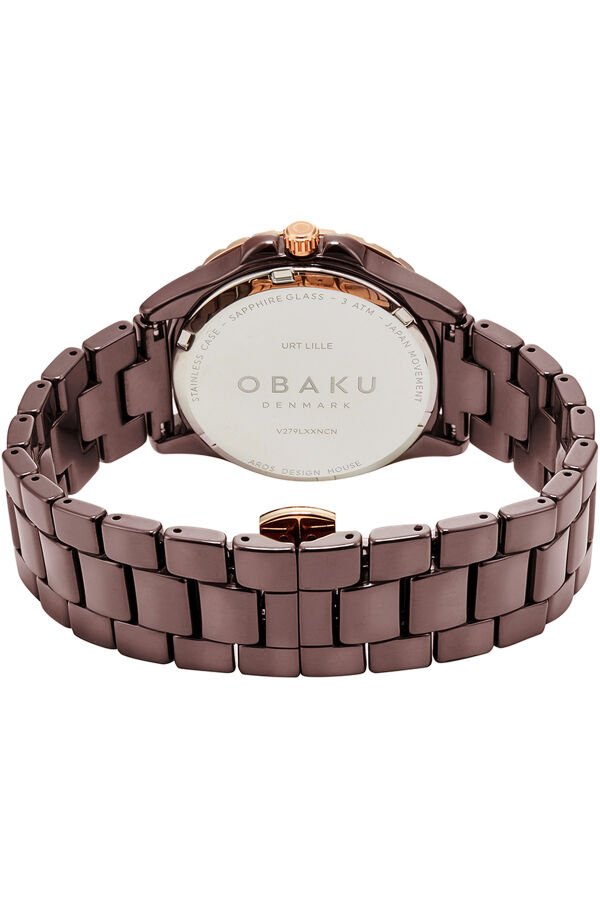 Obaku Denmark V279LXXNCN Quartz Seramik Kahverengi Safir Cam 36 mm Kadın Kol Saati