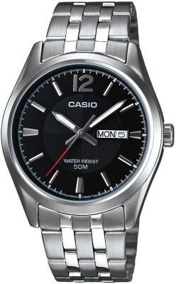 Casio MTP-1335D-1AVDF Quartz Çelik Gri Siyah Kadran 38 mm Erkek Kol Saati