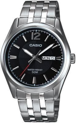 Casio MTP-1335D-1AVDF Quartz Çelik Gri Siyah Kadran 38 mm Erkek Kol Saati