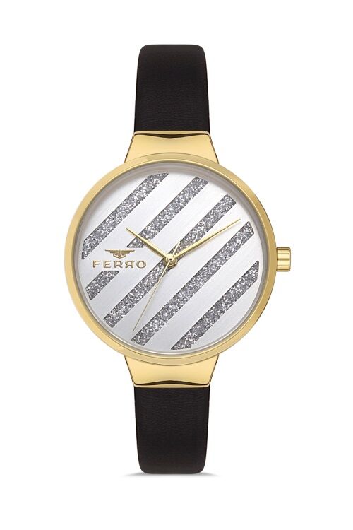 Ferro Siyah Deri Kordon Kadın Kol Saati F21153B-N F21153B-N