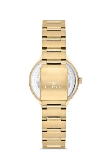 Ferro FL40114A-B6 Quartz Altın Rengi Yeşil Kadran 32 mm Kadın Kol Saati