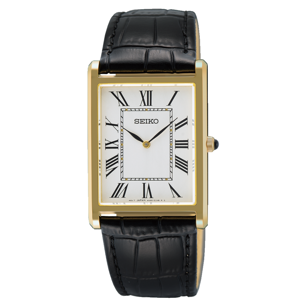 Seiko SWR104P1 Quartz Deri Siyah Beyaz Kadran Safir 27 mm Erkek Kol Saati
