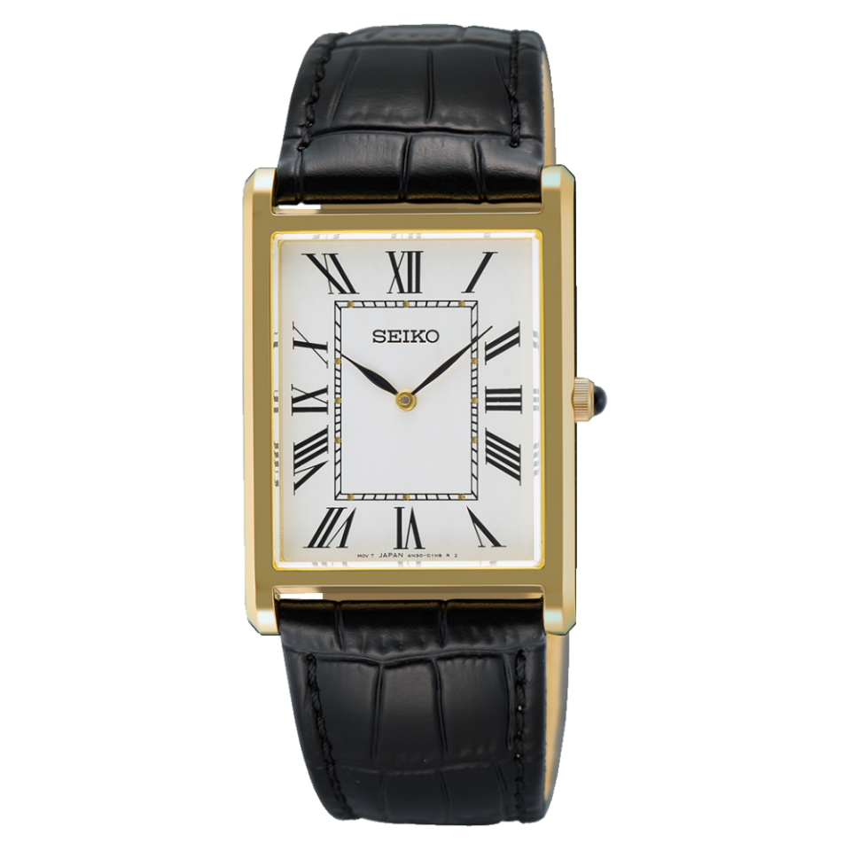 Seiko SWR104P1 Quartz Deri Siyah Beyaz Kadran Safir 27 mm Erkek Kol Saati