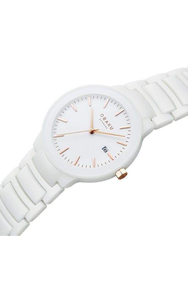 Obaku Denmark V280LDWWCW Quartz Seramik Beyaz Kadran 38 mm Kadın Kol Saati