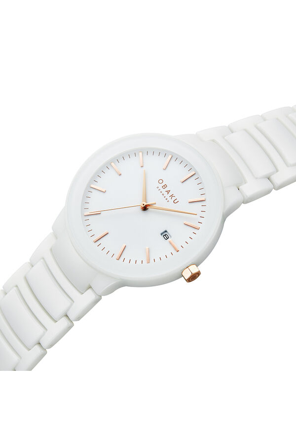 Obaku Denmark V280LDWWCW Quartz Seramik Beyaz Kadran 38 mm Kadın Kol Saati