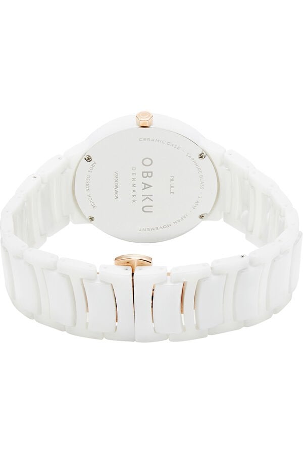 Obaku Denmark V280LDWWCW Quartz Seramik Beyaz Kadran 38 mm Kadın Kol Saati