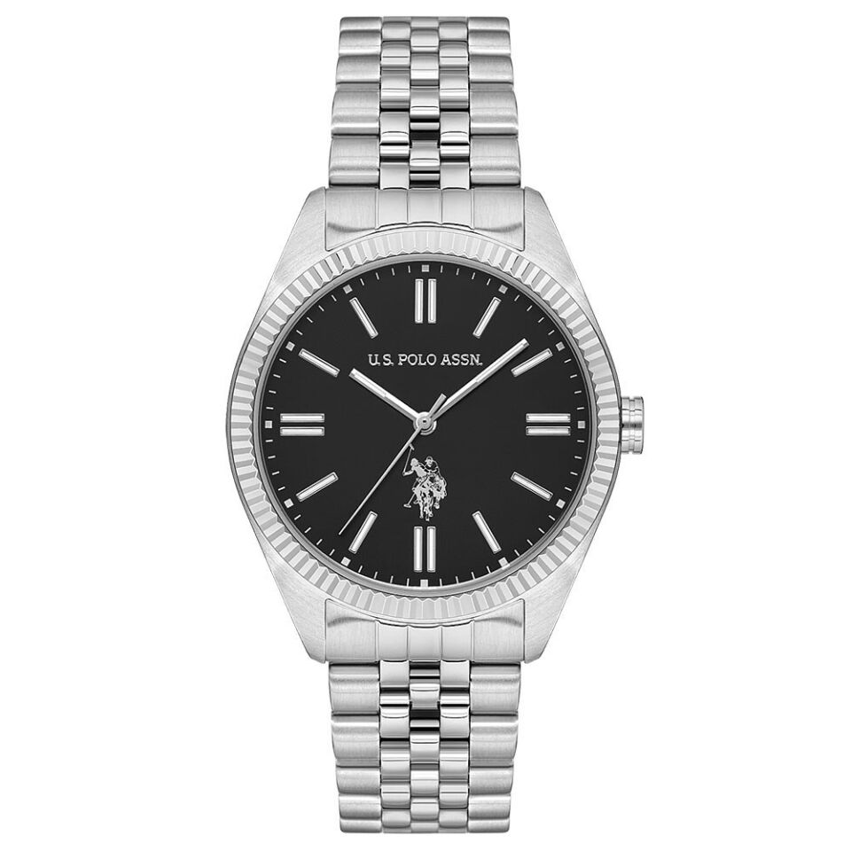 U.s. Polo Assn. USPA1096-03 Quartz Çelik Gri Siyah Kadran 42 mm Erkek Kol Saati