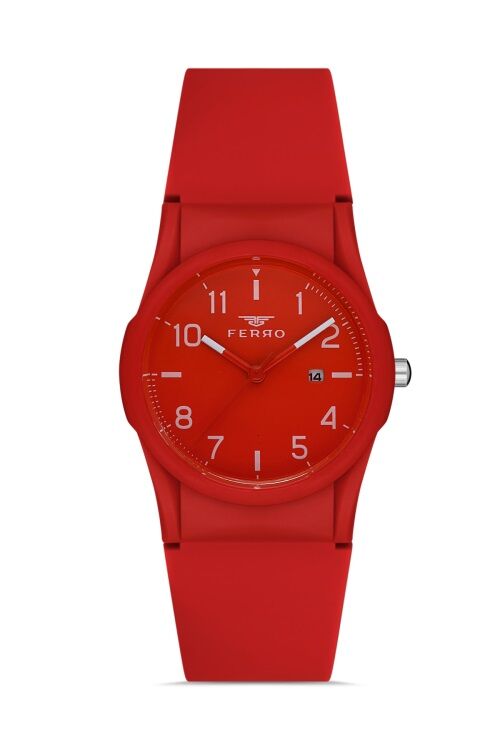 Ferro FL21341D-ZM Silikon Kırmızı 31 mm Kadın Kol Saati