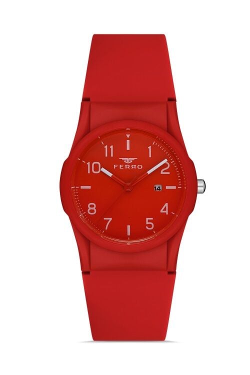 Ferro FL21341D-ZM Silikon Kırmızı 31 mm Kadın Kol Saati