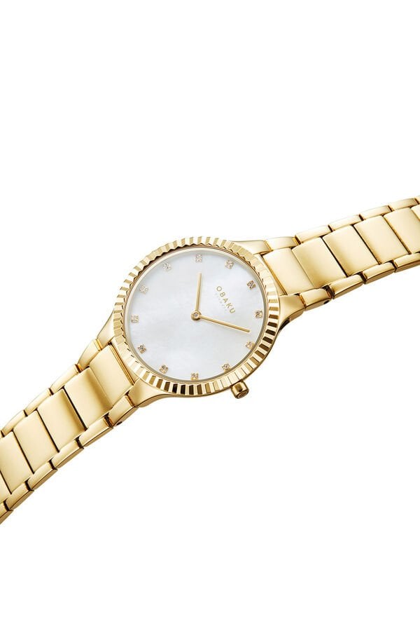 Obaku Denmark V292LXGWSG Quartz Çelik Altın Rengi Sedef Kadran 31 mm Kadın Kol Saati