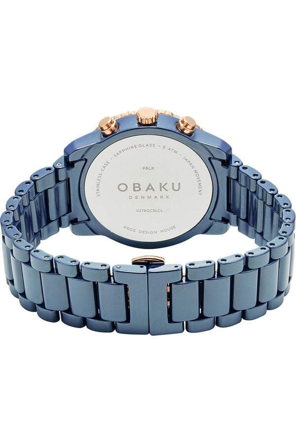 Obaku Denmark V278GCSLCL Quartz Çelik Lacivert Safir Cam 43 mm Kadın Kol Saati
