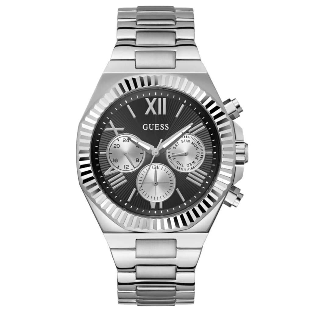 Guess GUGW0703G1 Quartz Çelik Gri Siyah Kadran 44 mm Erkek Kol Saati