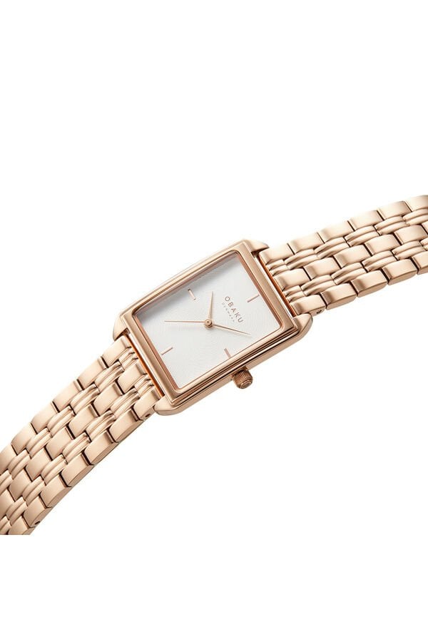 Obaku Denmark V293LXVISV Quartz Çelik Rose Beyaz Kadran 24 mm Kadın Kol Saati