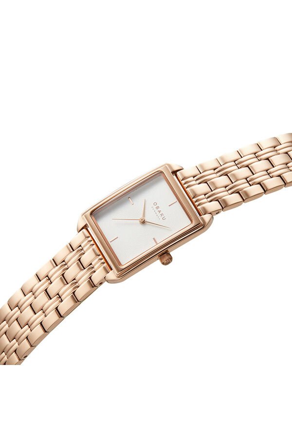 Obaku Denmark V293LXVISV Quartz Çelik Rose Beyaz Kadran 24 mm Kadın Kol Saati