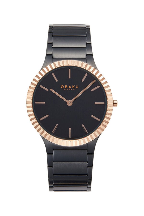 Obaku Denmark V292GXMBSB Quartz Çelik Siyah Safir Cam 40 mm Erkek Kol Saati