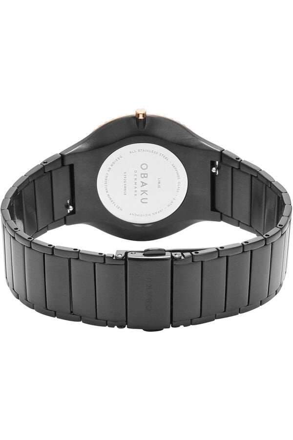Obaku Denmark V292GXMBSB Quartz Çelik Siyah Safir Cam 40 mm Erkek Kol Saati