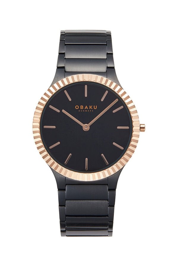 Obaku Denmark V292GXMBSB Quartz Çelik Siyah Safir Cam 40 mm Erkek Kol Saati