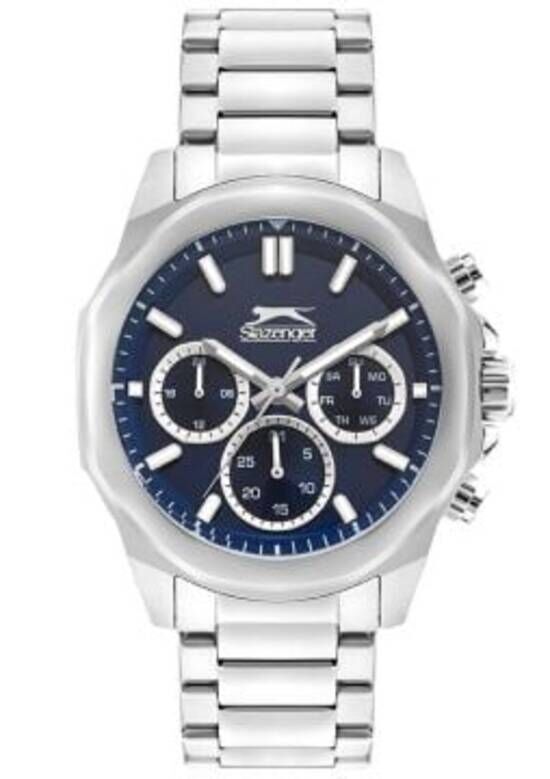 Slazenger SL.09.2388.2.06 Quartz Çelik Gri Lacivert Kadran 44 mm Erkek Kol Saati