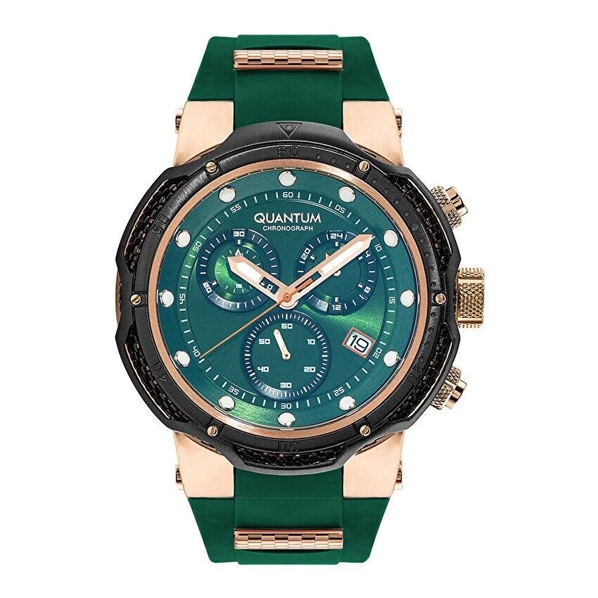Quantum HNG1051.875 Quartz Silikon Yeşil 47 mm Erkek Kol Saati