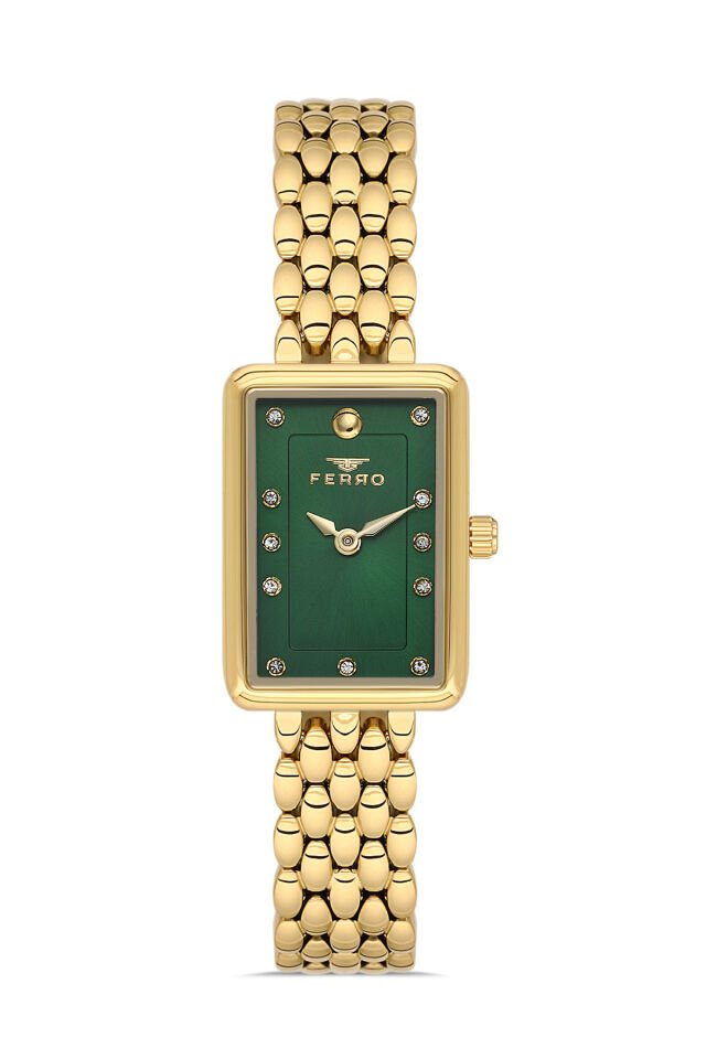 Ferro Sarı Çelik Kordon Kadın Kol Saati FL21511A-B6 3ATM Su Geçirmez 2 Yıl Garantili HediyePaketli